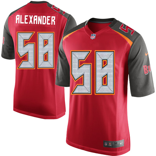 Men's Game Kwon Alexander Nike Jersey Red Home - #58 NFL Tampa Bay Buccaneers